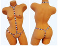 Cutout American Flag Harness Body Suit Lingerie